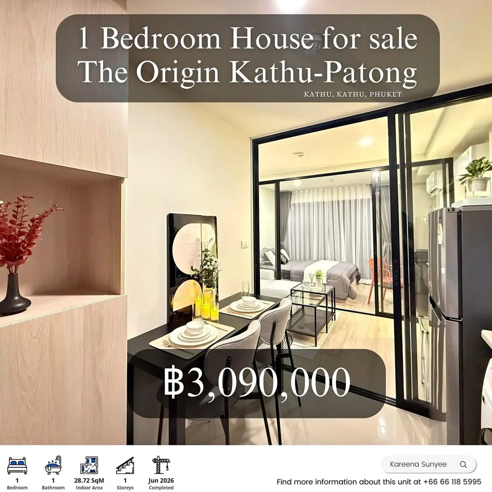 Современная 1-комнатная квартира на продажу в The Origin Kathu-Patong