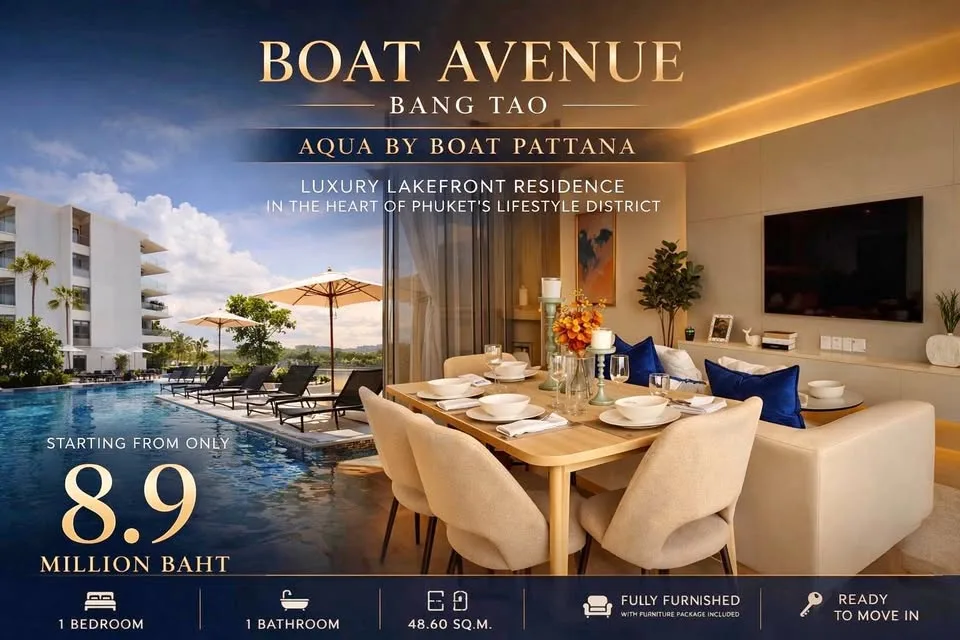 Роскошная 1-комнатная квартира у озера в AQUA Boat Pattana, Bang Tao