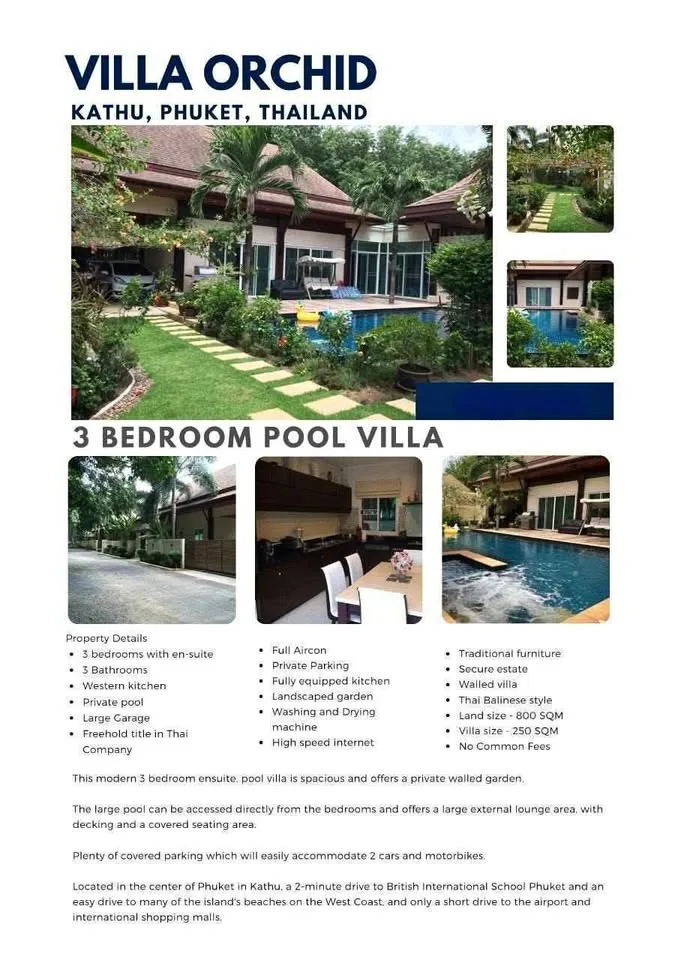 Villa avec piscine 3 chambres à Kathu, Phuket