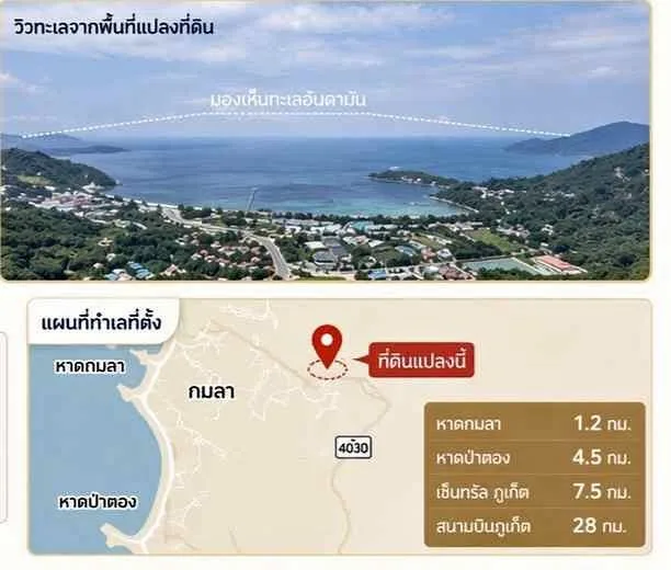 ที่ดินวิวทะเลสำหรับขายที่กมลา ภูเก็ต
