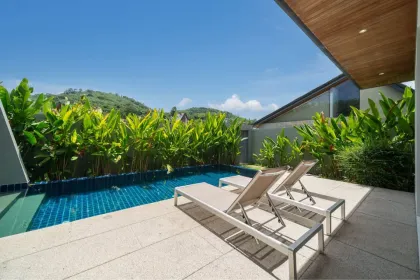 Zweizimmer-Poolvilla in der Nähe des Layan-Strandes