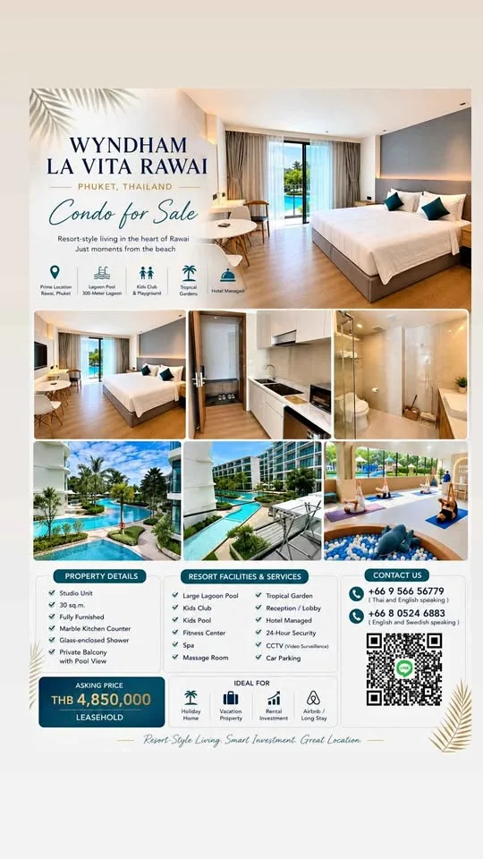 Appartement Studio en Bail au Wyndham La Vita Rawai, Phuket