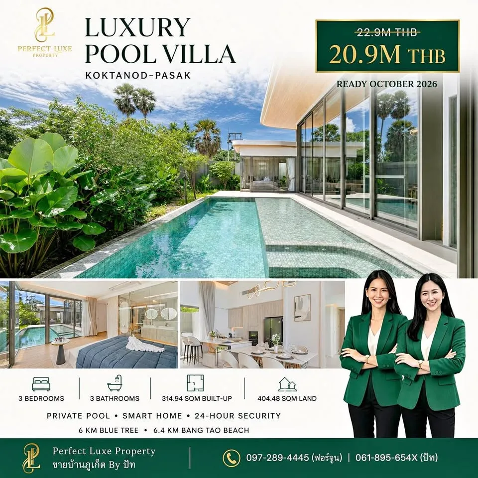 Luxury Pool Villa Koktanod-Pasak – 3 Bed 3 Bath