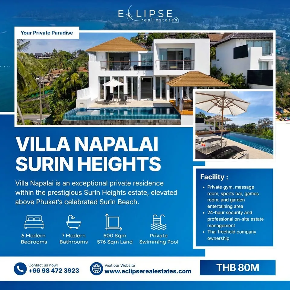 Вилла Napalai Surin Heights с потрясающим видом на море
