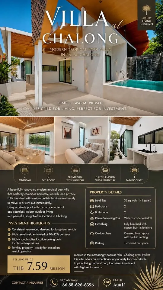 Modern Tropical Pool Villa in Palai-Chalong with Private Pool