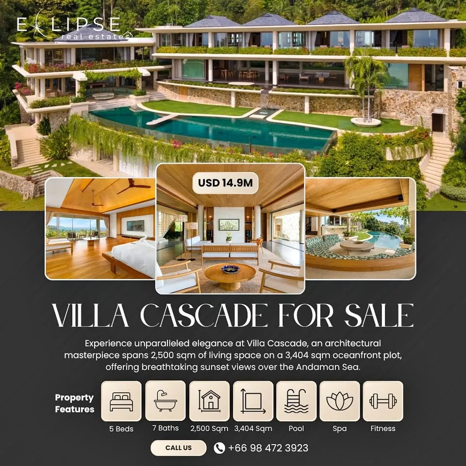 Villa Cascade : Propriété ultra-luxueuse en bord de mer à Kamala, Phuket