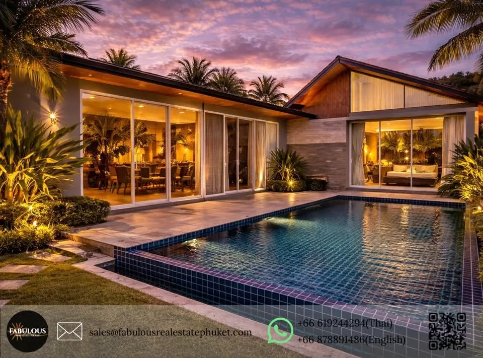 Villa de lujo con piscina de 3 habitaciones en comunidad boutique cerca de la Playa Mai Khao