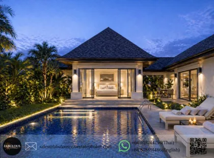 Villa de lujo con piscina de 3 habitaciones en comunidad boutique cerca de la Playa Mai Khao