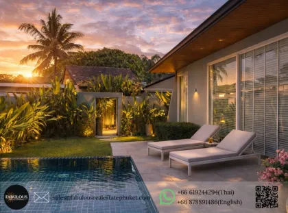 Villa de lujo con piscina de 3 habitaciones en comunidad boutique cerca de la Playa Mai Khao