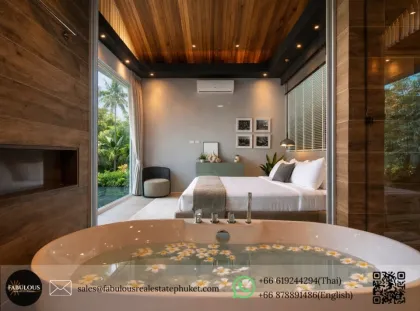 Villa de lujo con piscina de 3 habitaciones en comunidad boutique cerca de la Playa Mai Khao