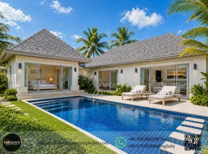 Villa de lujo con piscina de 3 habitaciones en comunidad boutique cerca de la Playa Mai Khao