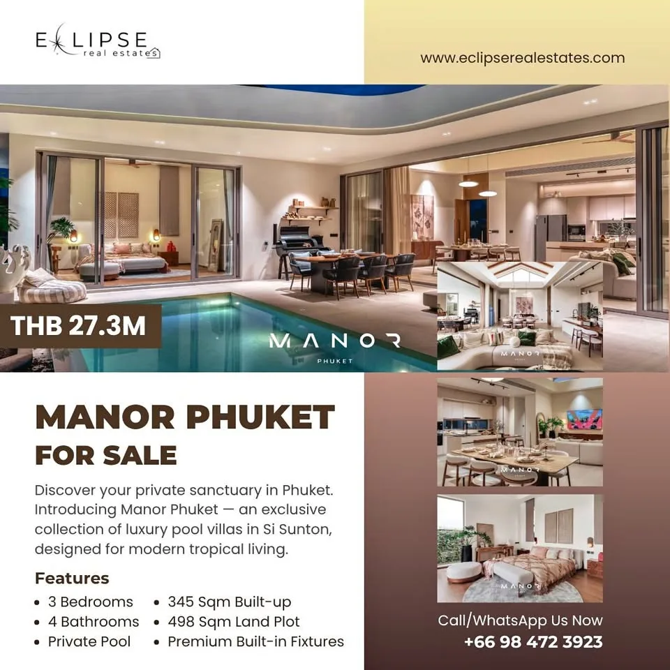 Роскошная вилла с 3 спальнями на продажу в Manor Phuket