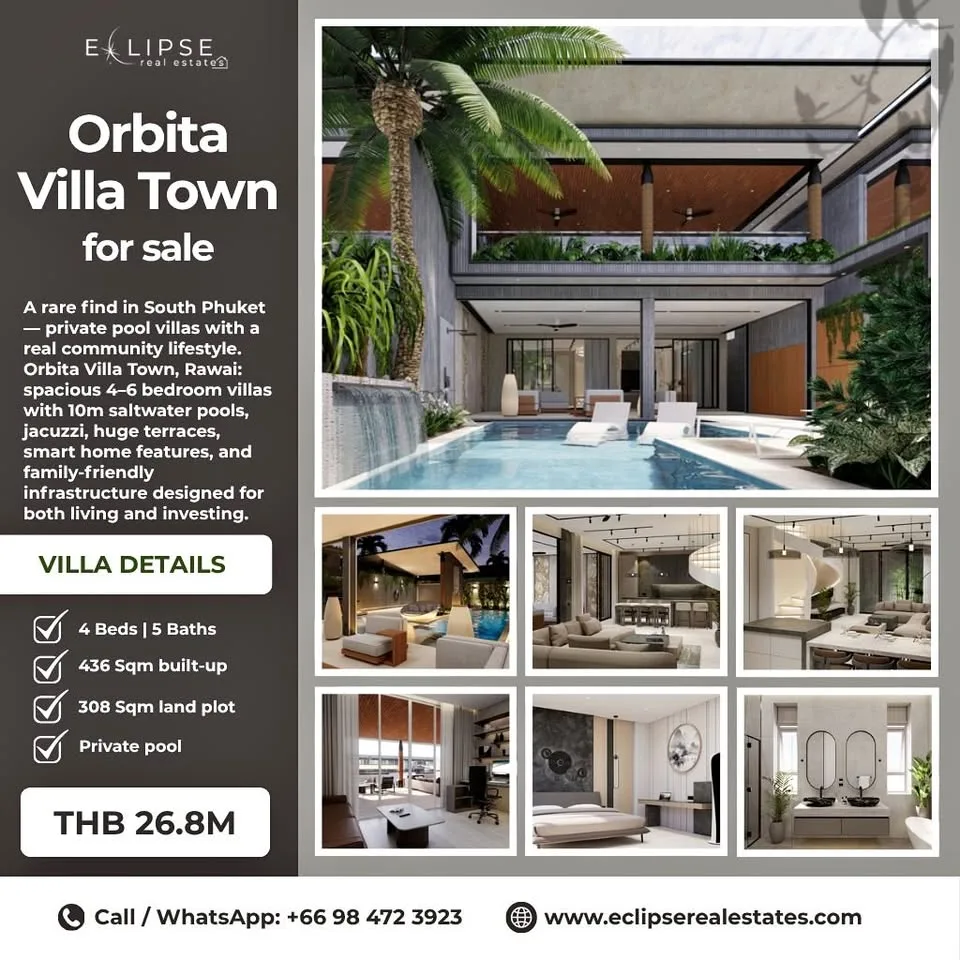 4-Bed, 5-Bath Luxury Villa for Sale in Orbita Villa Town, Rawai
