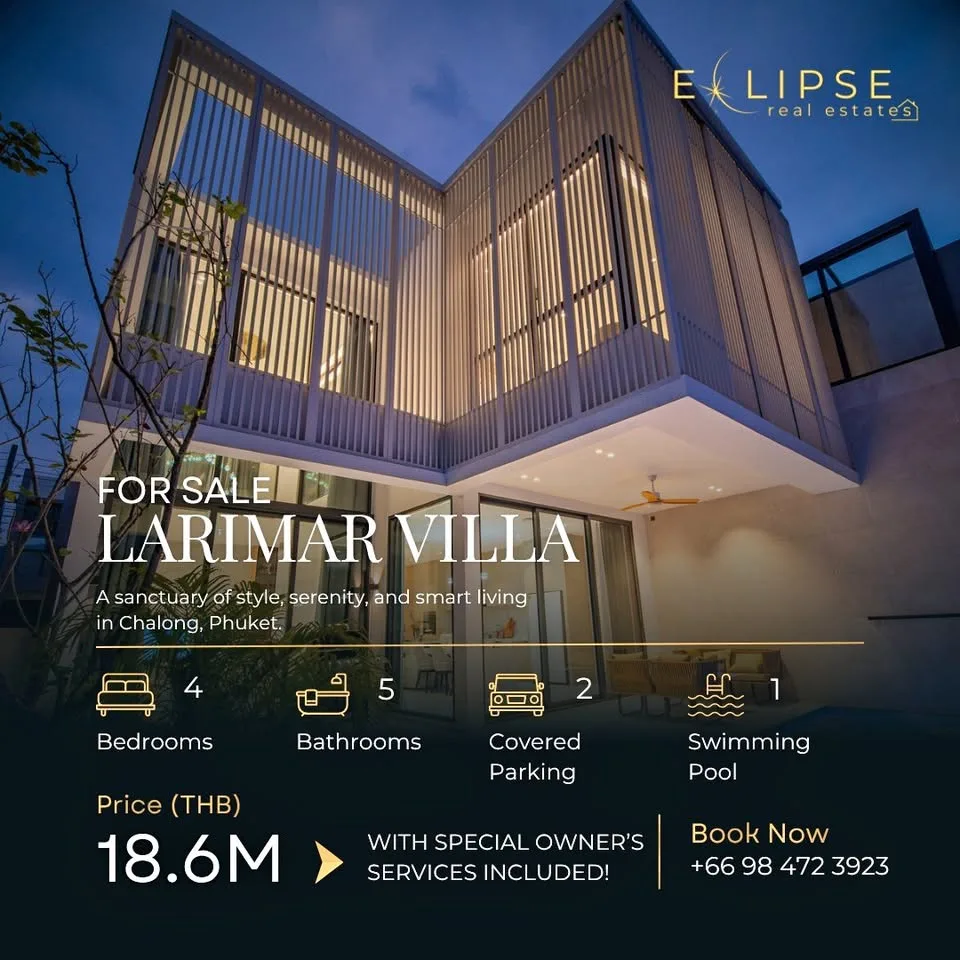 Elegant 4-Bedroom Larimar Villa with Private Pool in Chalong