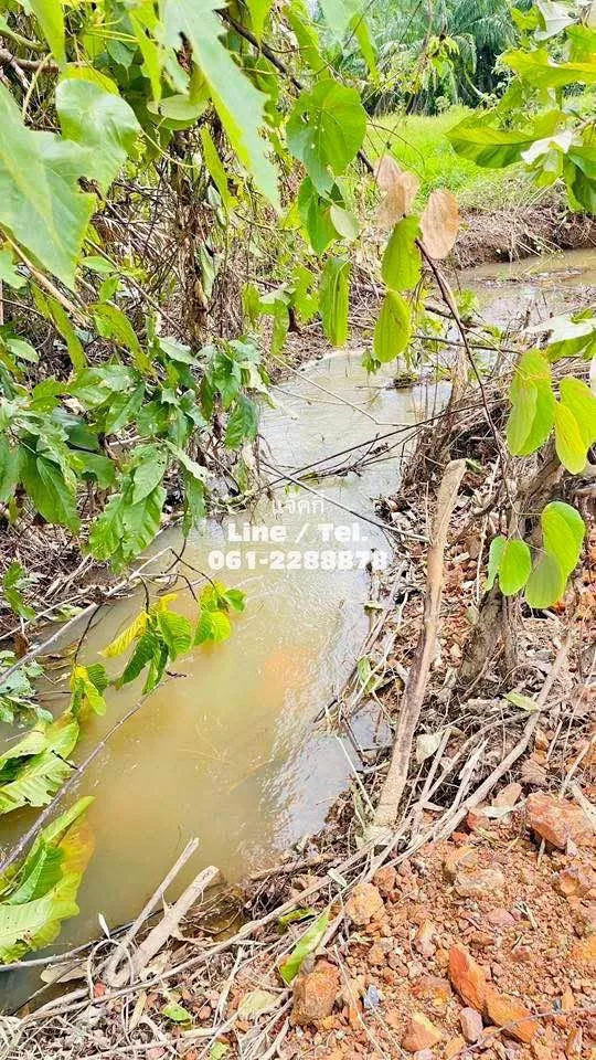 Terreno vacío de 1 Rai junto a arroyo y carretera principal en Ban Loi Yung