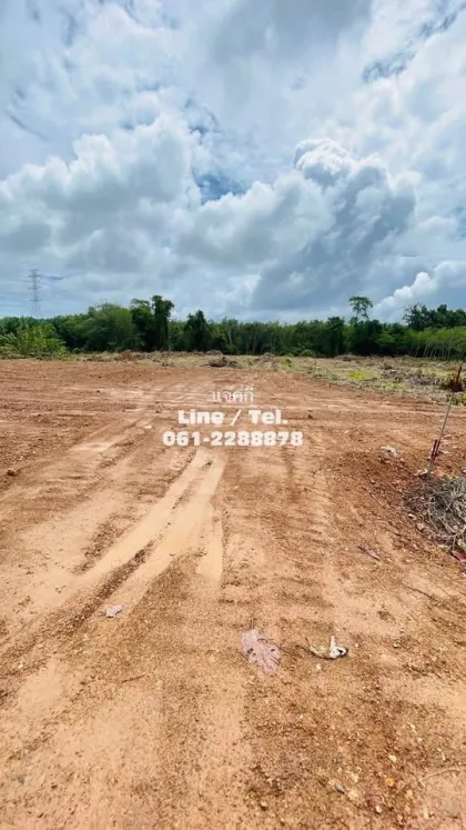 Terrain vacant de 1 rai avec ruisseau et accès route principale à Ban Loi Yung