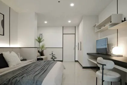 Appartement 1 chambre 1 salle de bain à Phanason City avec vue sur la montagne