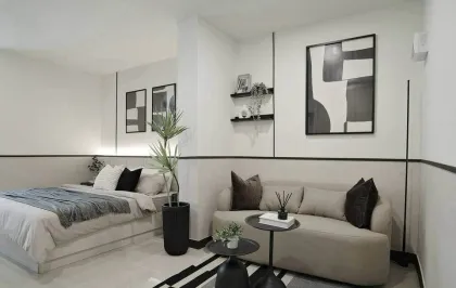 Appartement 1 chambre 1 salle de bain à Phanason City avec vue sur la montagne