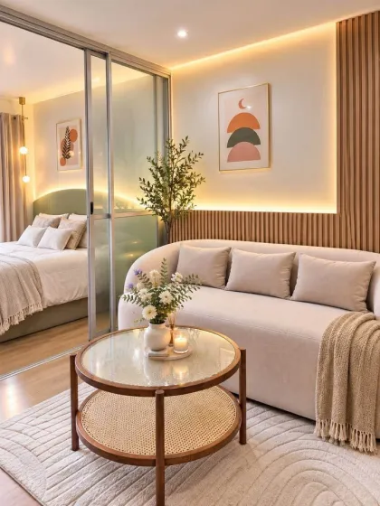 1-Zimmer-Wohnung in D Condo Kathu, renoviert mit Poolblick