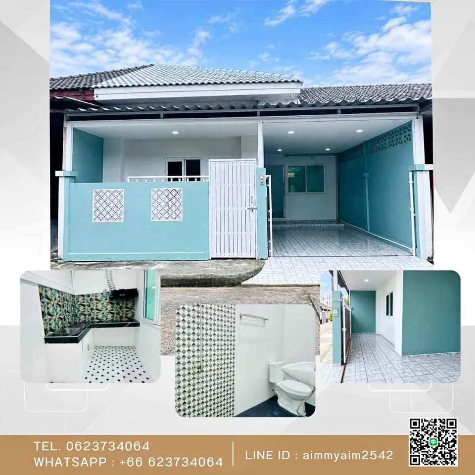 Casa adosada de 1 planta con 3 dormitorios y 2 baños cerca de Robinson Chalong