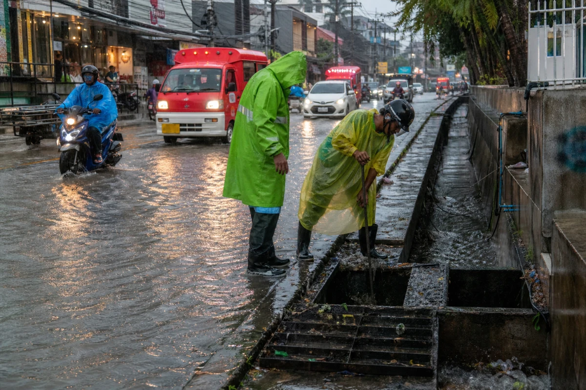 雨回来了，芭东排水堵点仍未解决